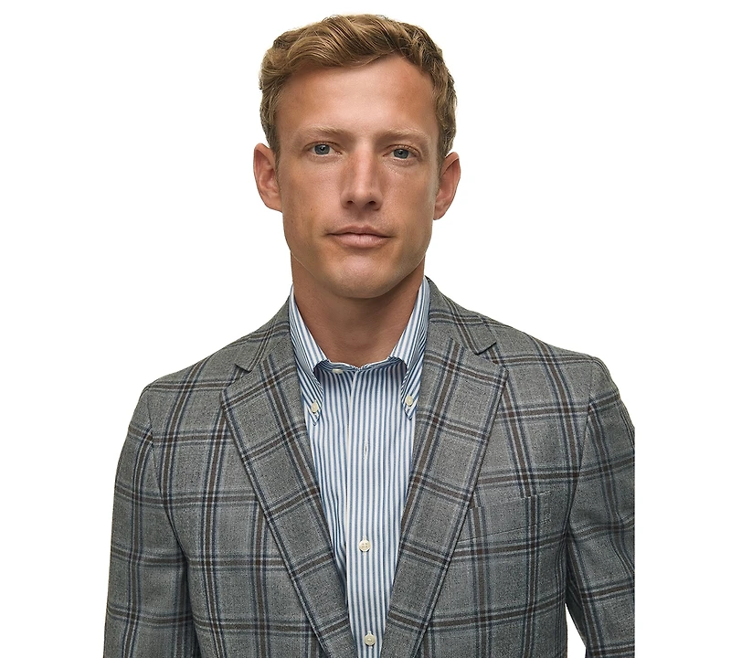 Brooks Brothers Men's Classic-Fit Wool-Blend Plaid Sport Coat