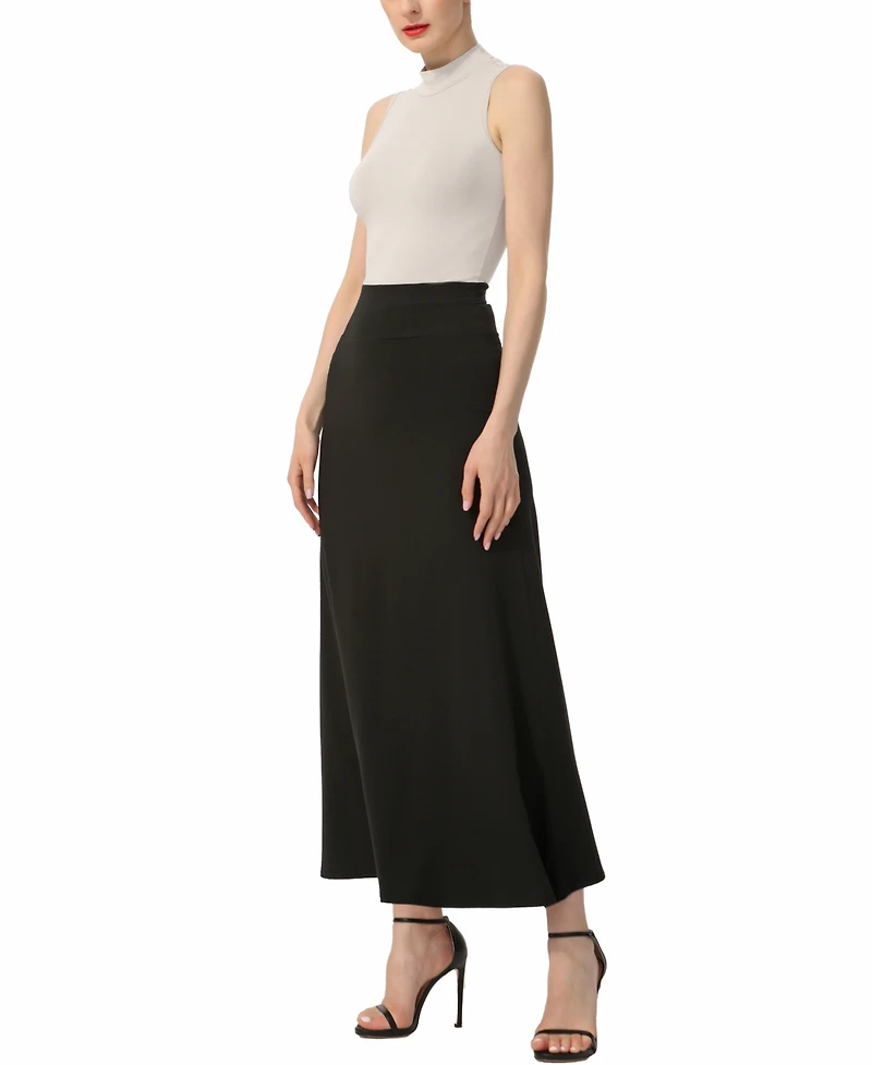 kimi + kai Women's Waist Ruched Pull On Maxi Skirt