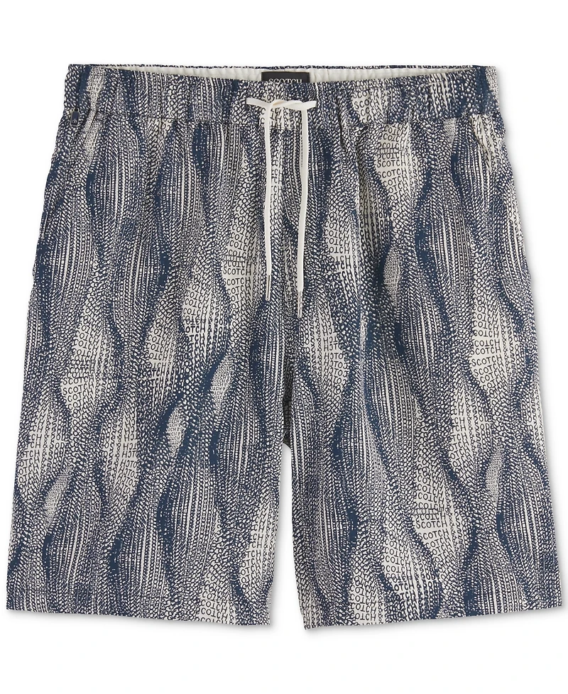Scotch & Soda Men's Relaxed Fit Marble Print 7.5" Bermuda Shorts