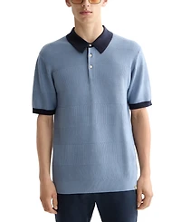 Scotch & Soda Men's Short Sleeve Tone-on-Tone Polo Shirt
