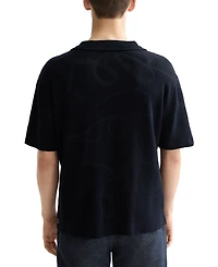 Scotch & Soda Men's Short Sleeve Tonal Jacquard Button-Front Shirt