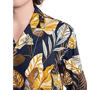 Paisley & Gray Men's Slim Fit Long Sleeve Foliage Print Button-Front Camp Shirt