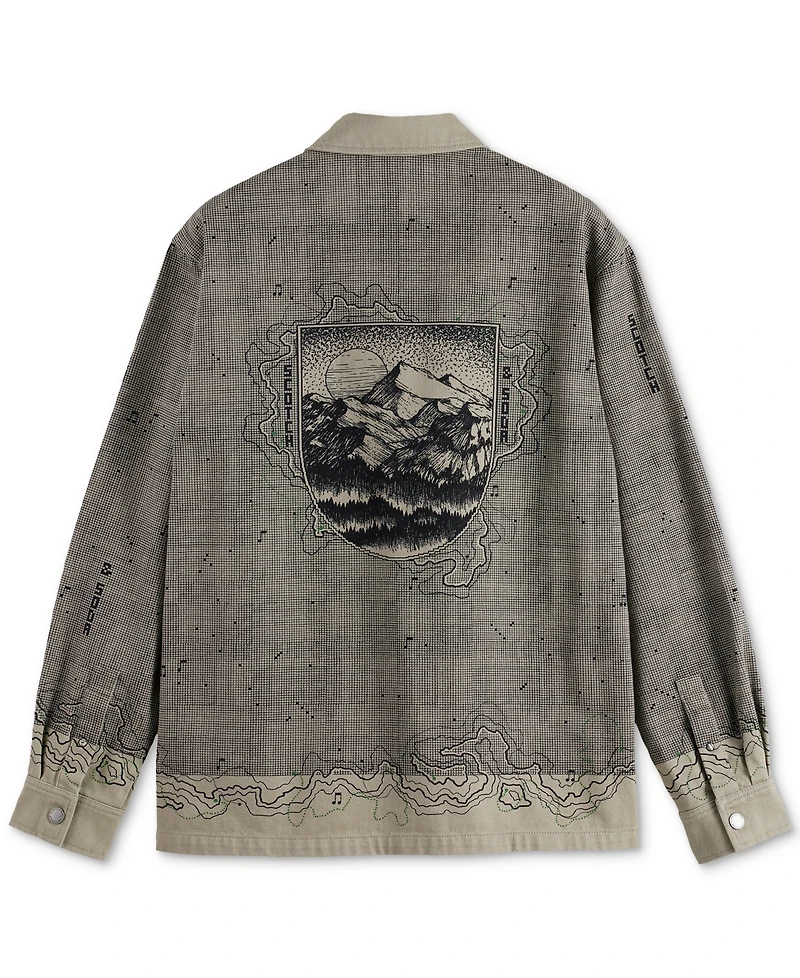 Scotch & Soda Men's Relaxed Fit Long Sleeve Graphic Overshirt
