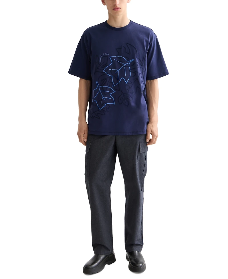 Scotch & Soda Men's Relaxed Fit Short Sleeve Embroidered T-Shirt