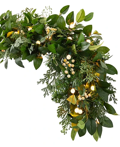 Balsam Hill 10 ft Outdoor Berry Cypress Pre-Lit Garland