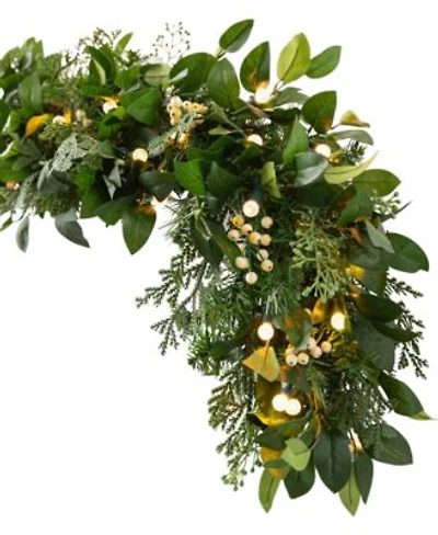 Balsam Hill Outdoor Berry Cypress Pre Lit Garland