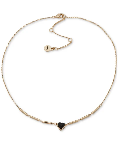 Dkny Stone Heart Pendant Necklace, 16" + 3" extender