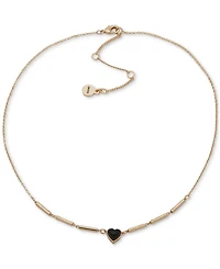 Dkny Stone Heart Pendant Necklace, 16" + 3" extender