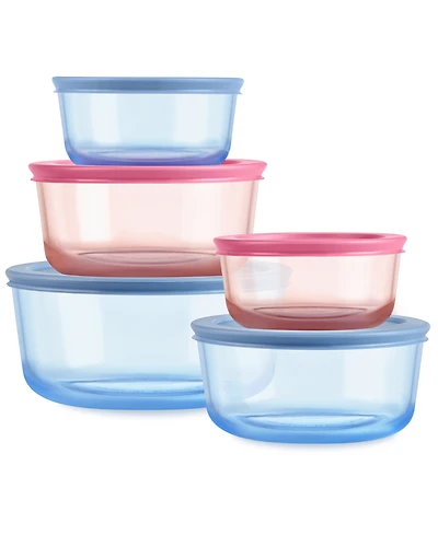 Pyrex Simply Store Tinted 10-Pc. Round Storage Set