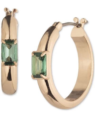 Lauren Ralph Small Baguette Stone Hoop Earrings, 0.8"