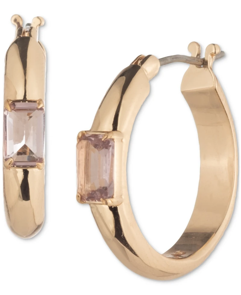 Lauren Ralph Small Baguette Stone Hoop Earrings, 0.8"