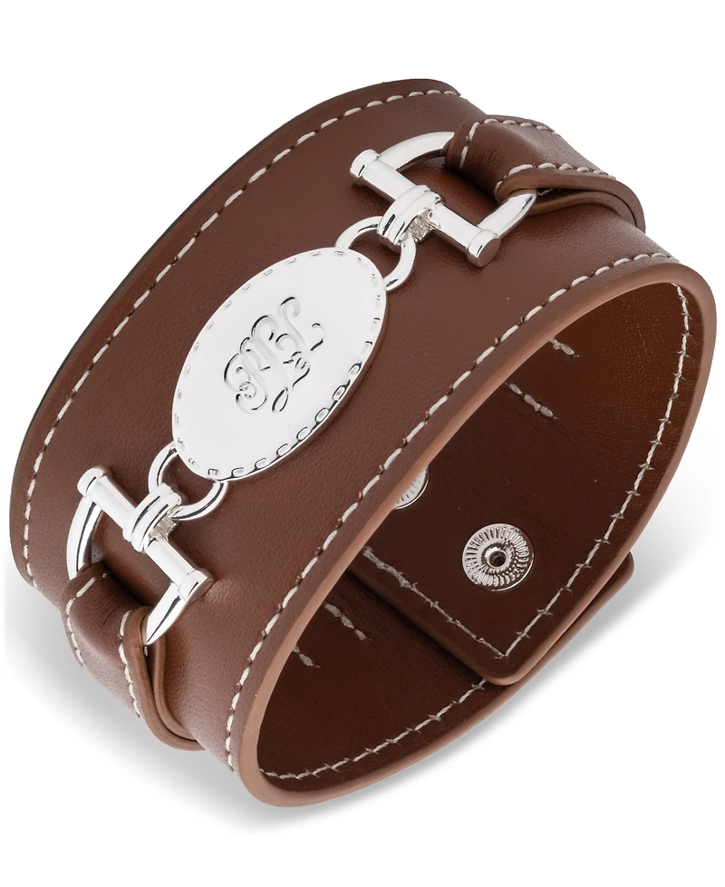 Lauren Ralph Lauren Silver-Tone Leather Wrap Bracelet