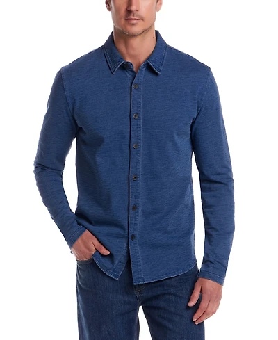 Weatherproof Vintage Men's Long Sleeve Indigo Button-Front Shirt