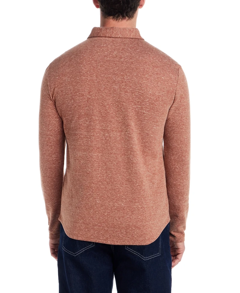 Weatherproof Vintage Men's Long Sleeve Heathered Button-Front Shirt