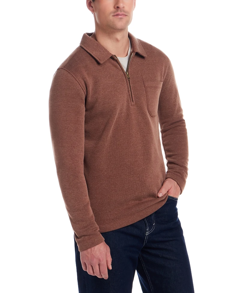 Weatherproof Vintage Men's Pebble Fleece Long Sleeve Quarter-Zip Sweater