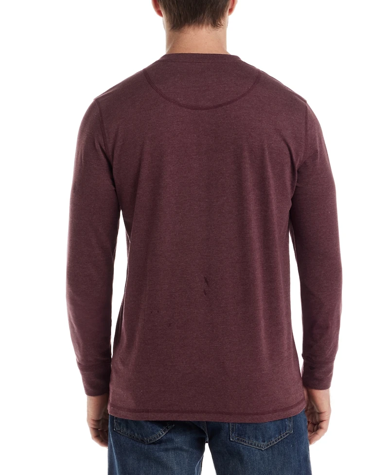 Weatherproof Vintage Men's Long-Sleeve Jersey Henley Shirt