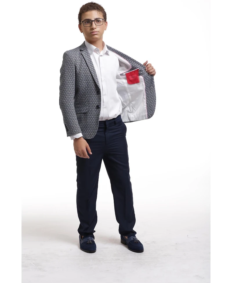 Elie Balleh Toddler Slim Fit Geometric Brocade Blazer