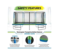 Plexalife - Mega 10' X 17' Gymnastics Style, Rectangular Trampoline Set with Premium Top-Ring Enclosure System