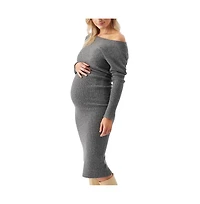 Ripe Maternity Maternity Ripe Tobie Off Shoulder Knit Dress
