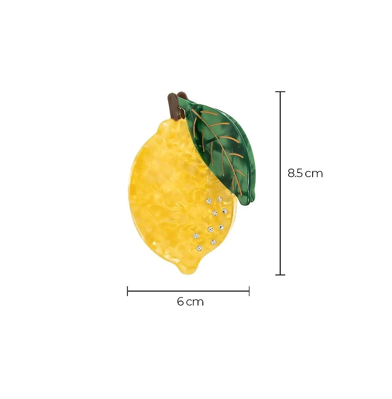 Rhinestone Accented Lemon Claw Clip By Adina Eden
