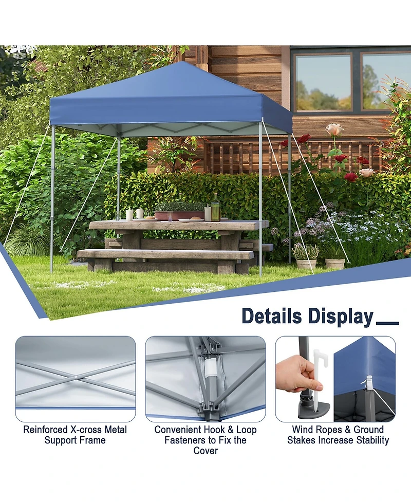Gymax Patio 6.6 x 6.6ft Outdoor Pop-up Canopy Tent Upf 50+ Portable Sun Shelter