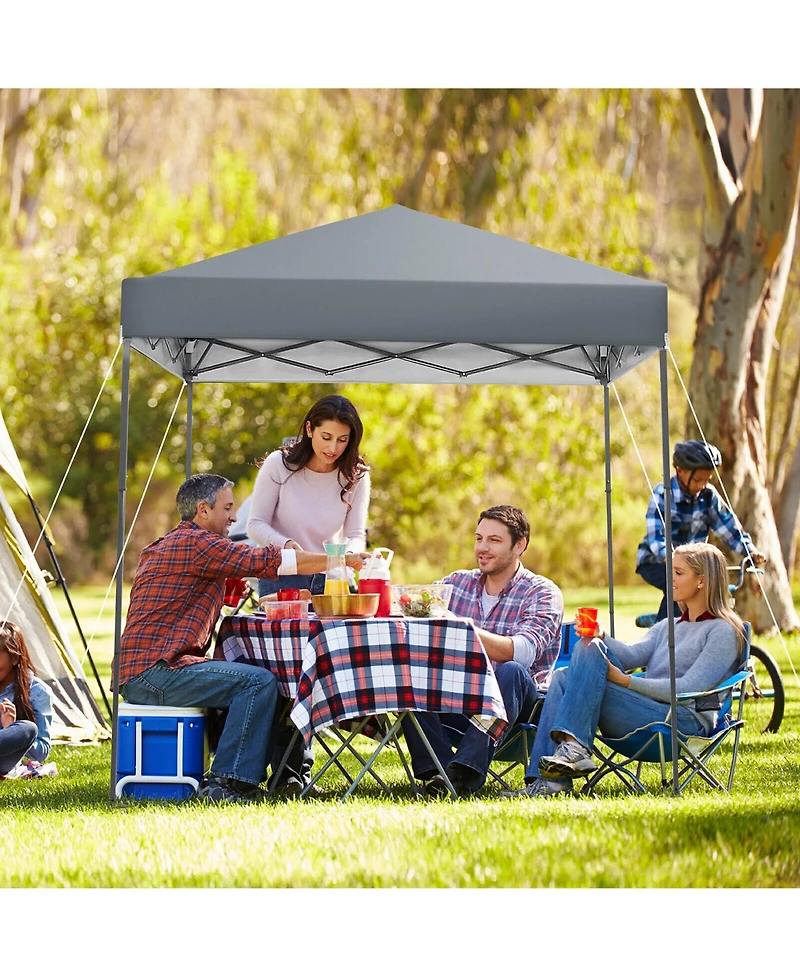 Gymax Patio 6.6 x 6.6ft Outdoor Pop-up Canopy Tent Upf 50+ Portable Sun Shelter