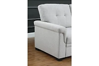 Homlux 84"W Light Gray Linen Reversible Sleeper Sectional Sofa with Storage Chaise