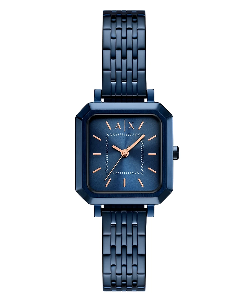 A|X Armani Exchange Women's Quartz Three-Hand Blue Stainless Steel Watch, 27mm