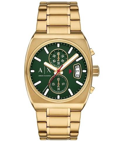 A|X Armani Exchange Men's Quartz Chronograph Gold Stainless Steel Watch, 40mm