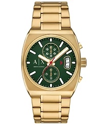A|X Armani Exchange Men's Quartz Chronograph Gold Stainless Steel Watch, 40mm