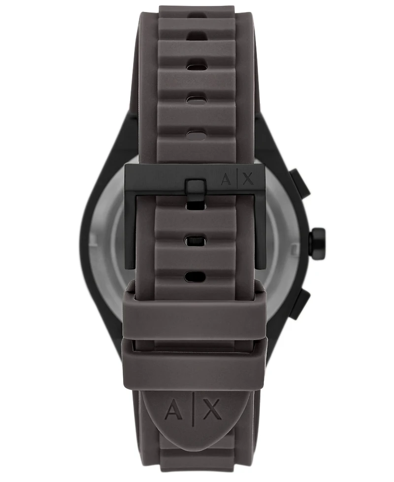 A|X Armani Exchange Men's Sync Quartz Chronograph Gray Silicone Watch, 42mm