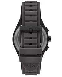 A|X Armani Exchange Men's Sync Quartz Chronograph Gray Silicone Watch, 42mm