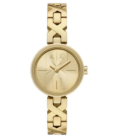 A|X Armani Exchange Women's Quartz Two-Hand Gold Stainless Steel Watch, 32mm