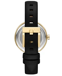 A|X Armani Exchange Women's Quartz Two-Hand Black Leather Watch, 32mm