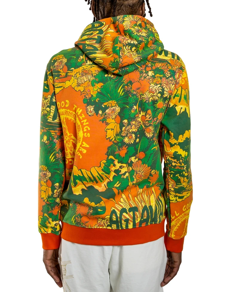 All Good Things Are Welcome Here Men's Floral Hoodie