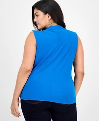 I.n.c. International Concepts Plus Sleeveless Draped Top, Macy's Exclusive
