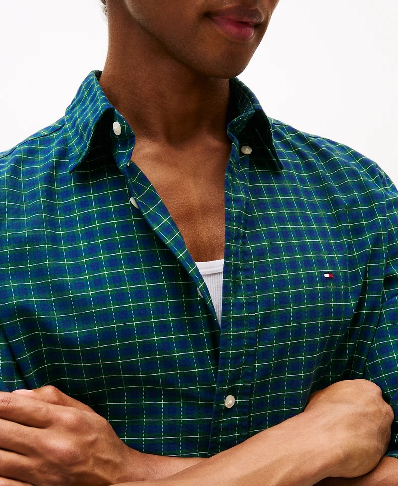 Tommy Hilfiger Men's Heritage Oxford Seasonal Check Long Sleeve Shirt