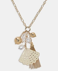 Gold-Tone Imitation Shell & Pearl Charm Long Necklace, 28" + 2" extender - Macy's Exclusive - On 34th | Alix Friedberg Capsule Collection