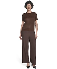 Calvin Klein Women's Ribbed Short-Sleeve Sweater
