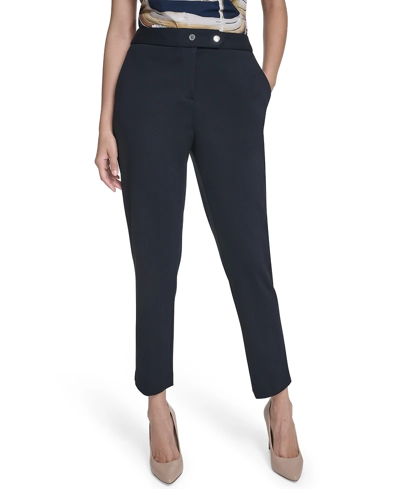 Calvin Klein Women's Straight-Leg Ponte Ankle Pants