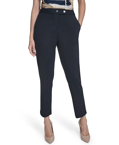 Calvin Klein Women's Straight-Leg Ponte Ankle Pants