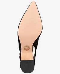Things Ii Come Women's Leza Luxurious Slingback Block-Heel Ballet Pumps