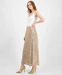 Anne Klein Women's Sequin Flared Maxi Skirt