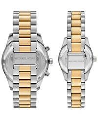 Michael Kors His and Hers Lexington Chronograph and Three-Hand Two-Tone Stainless Steel Watch Gift Set, 44mm and 26mm