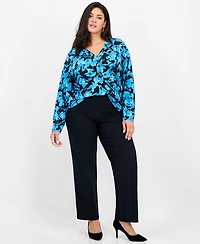 I.n.c. International Concepts Plus Henley V-Neck Top, Macy's Exclusive