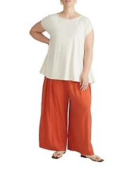 Universal Standard Plus Size Heatwave Divine Jersey Flared Cap Sleeve Tee