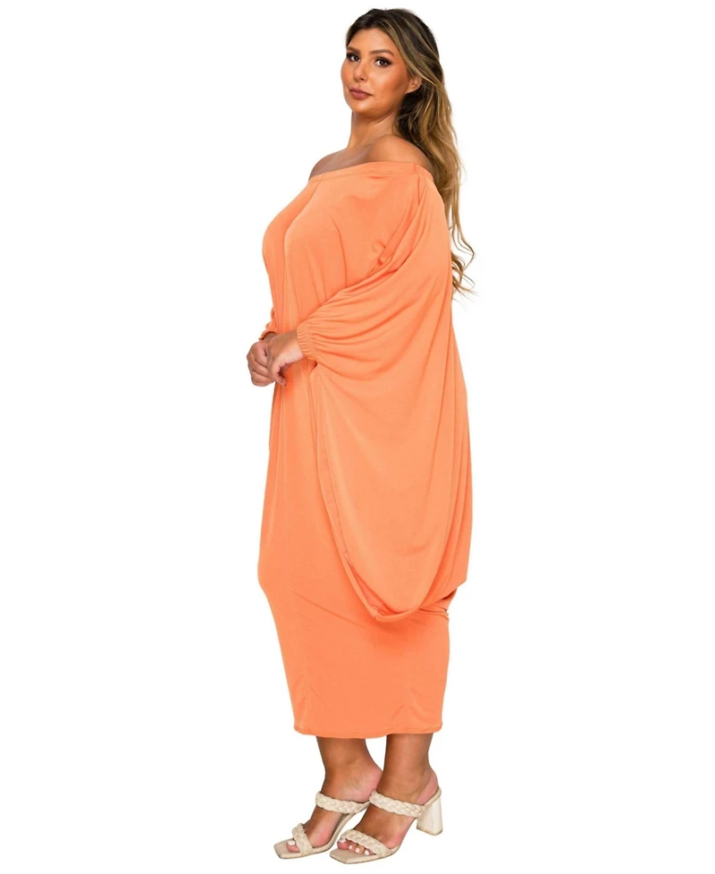 L I V D Plus Eero Off Shoulder Taper Hem Dress