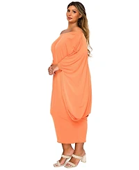 L I V D Plus Eero Off Shoulder Taper Hem Dress