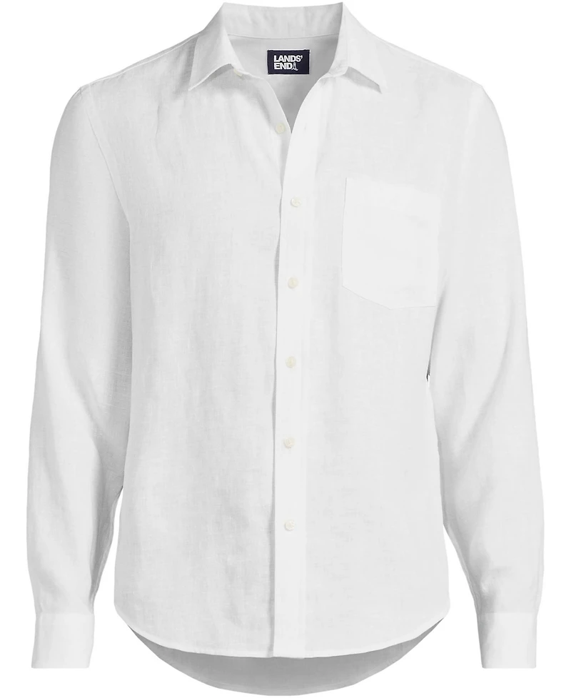 Lands' End Big & Tall Long Sleeve Linen Shirt