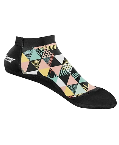Seavenger SeaSnug Low Cut Beach Socks for All Beach and Sand Activities - Dark Blue Floral / L